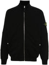 Cotton Zip-Up Jacket Black - STONE ISLAND - BALAAN 2