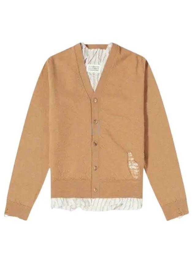 Men's Distressed Cardigan Camel - MAISON MARGIELA - BALAAN 2