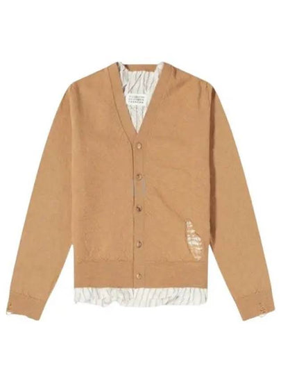 Men's Distressed Cardigan Camel - MAISON MARGIELA - BALAAN 2