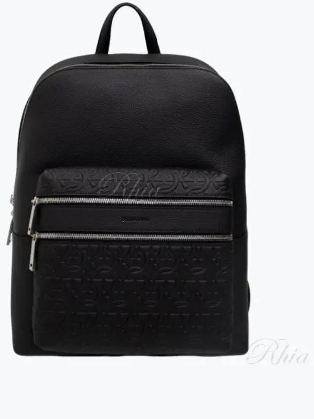 Embossed Backpack Black - SALVATORE FERRAGAMO - BALAAN 2