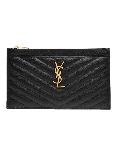 Monogram Quilted Clutch Bag Black - SAINT LAURENT - BALAAN 1