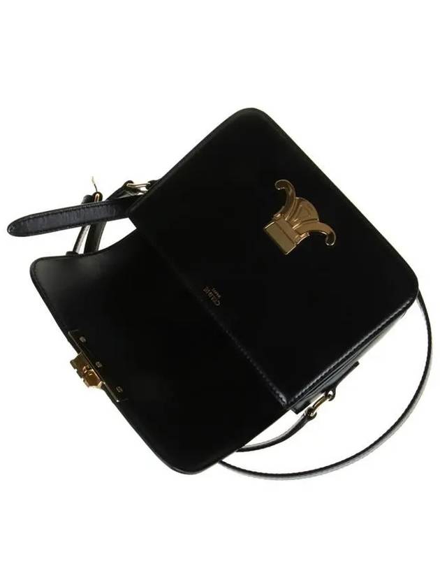 Teen Triomphe Shiny Calfskin Cross Bag Black - CELINE - BALAAN 7