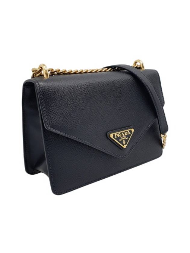 1BD200 Triangle logo Saffiano gold chain shoulder bag - PRADA - BALAAN 2