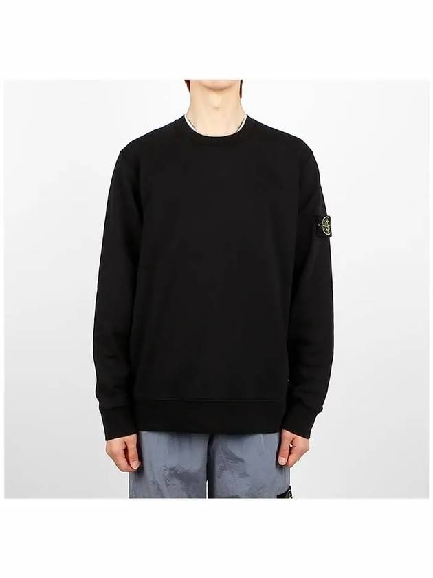 Wappen Patch Garment Dyed Sweatshirt Black - STONE ISLAND - BALAAN 3