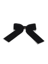 Women CC Logo Ribbon Velvet Hairpin Black - CHANEL - BALAAN 1