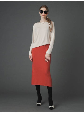 Karina draping knit dress red orange - DE PERI MERA - BALAAN 1