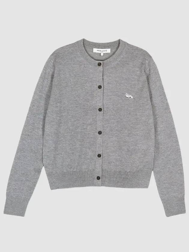 Baby Fox Patch Regular Cardigan Grey Melange - MAISON KITSUNE - BALAAN 2