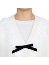 Lace Ruffle Short Cardigan White - ALESSANDRA RICH - BALAAN 7