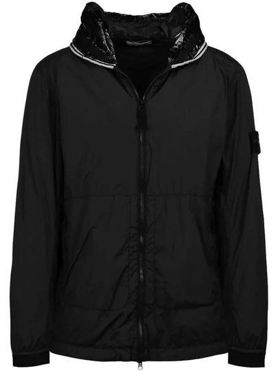 Wappen Patch Skin Touch Nylon Hooded Jacket Black - STONE ISLAND - BALAAN 2