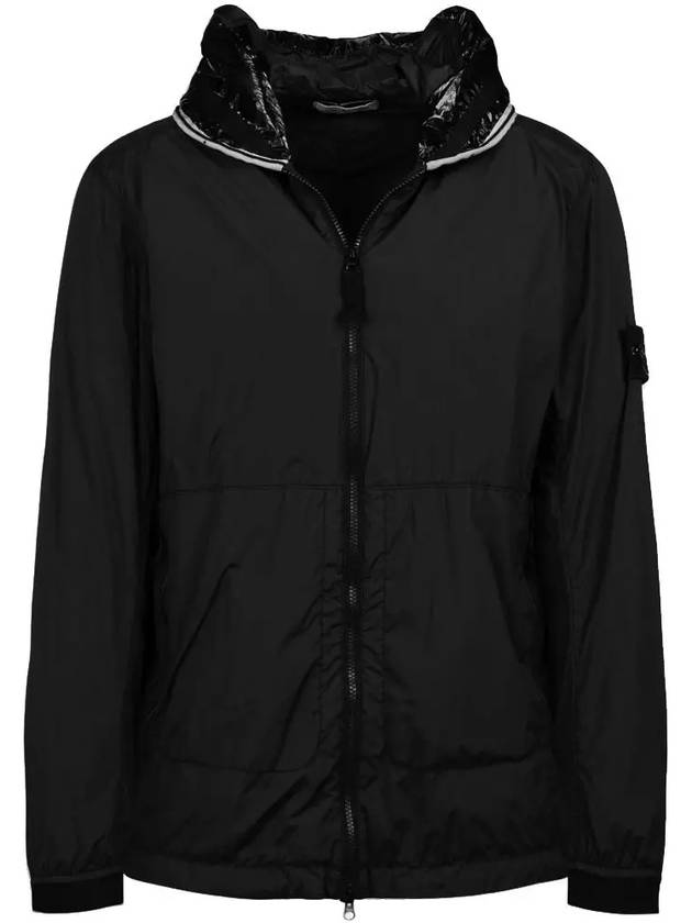 Wappen Patch Skin Touch Nylon Hooded Jacket Black - STONE ISLAND - BALAAN 2