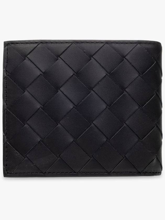 Intrecciato Leather Half Wallet Black - BOTTEGA VENETA - BALAAN 4