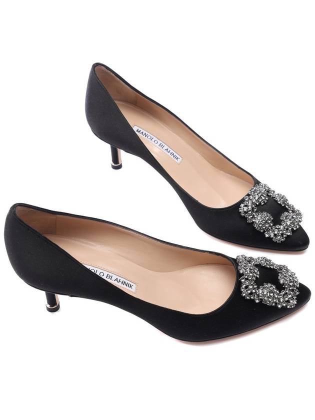 Hangisi Satin Pumps Heel Black - MANOLO BLAHNIK - BALAAN 5