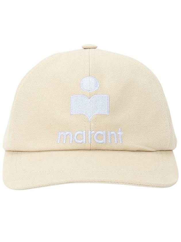 Tyron Logo Cotton Ball Cap Ecru Blue - ISABEL MARANT - BALAAN 3