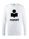 Kiefferf Logo Linen Long Sleeve T-Shirt White - ISABEL MARANT - BALAAN 2