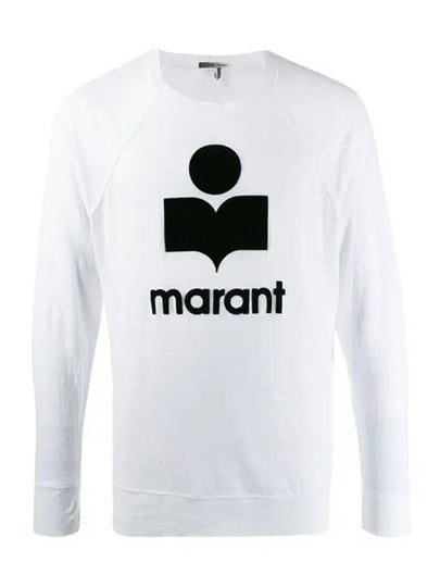 Kiefferf Logo Linen Long Sleeve T-Shirt White - ISABEL MARANT - BALAAN 2