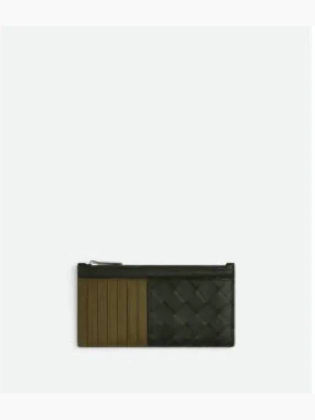 Intrecciato Long Zipper Card Wallet Mud Dark Green - BOTTEGA VENETA - BALAAN 2