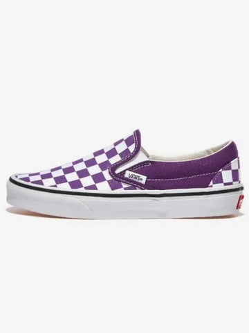 Shoes Sneakers Running Comfortable Classic Slip On Color Theory Checkerboard Purple Magic - VANS - BALAAN 1