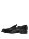 Men's Stamped Monogram Semi Glossy Leather Loafers Black - TOD'S - BALAAN 2