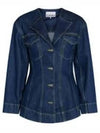 Hourglass Denim Jacket Indigo Blue - GANNI - BALAAN 2