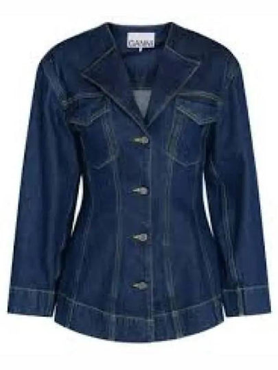 Hourglass Denim Jacket Indigo Blue - GANNI - BALAAN 2