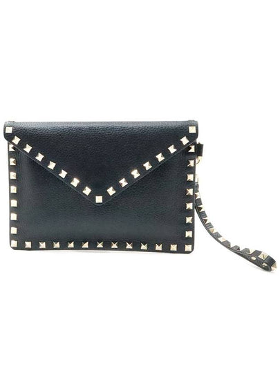 Women s Valentino RW2P0P87VSH Black Stampa Alce Rockstud Envelope Strap Pouch Clutch gt Gangbuk used luxury goods - VALENTINO - BALAAN 2