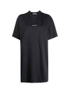 Logo Cotton T-Shirt Short Dress Black - ACNE STUDIOS - BALAAN 2