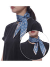 Recycled Polyester From England With Love Skinny Scarf Poplin Blue Eggshell - MULBERRY - BALAAN 2