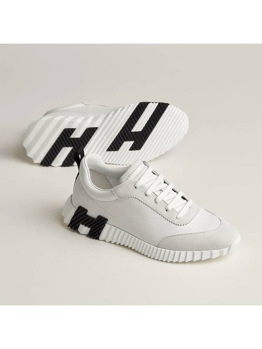 Bouncing Sneakers Calfskin Suede Goatskin Blanc - HERMES - BALAAN 2