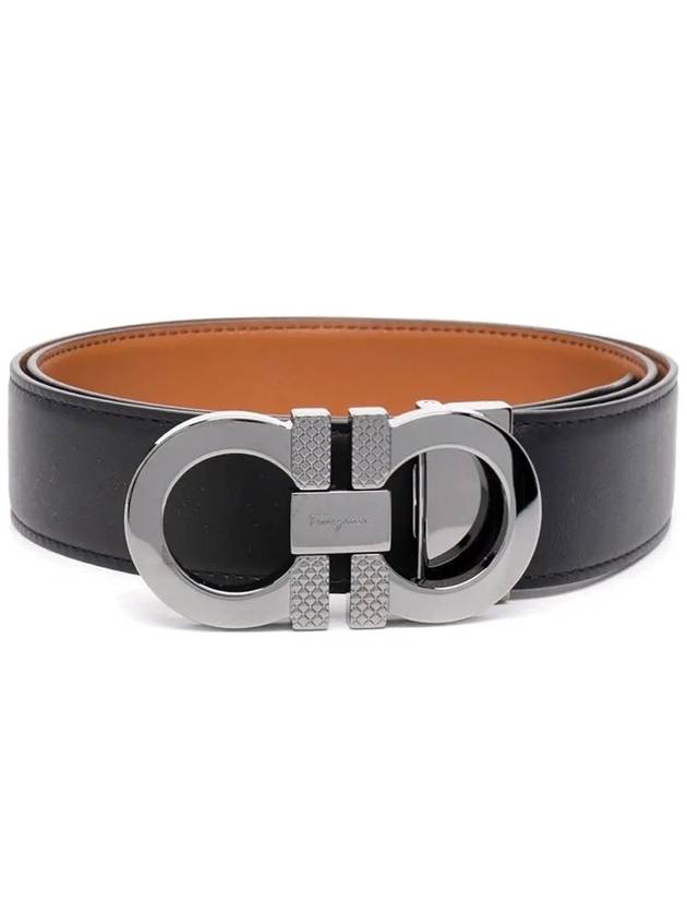 Reversible Leather Belt Black - SALVATORE FERRAGAMO - BALAAN 2