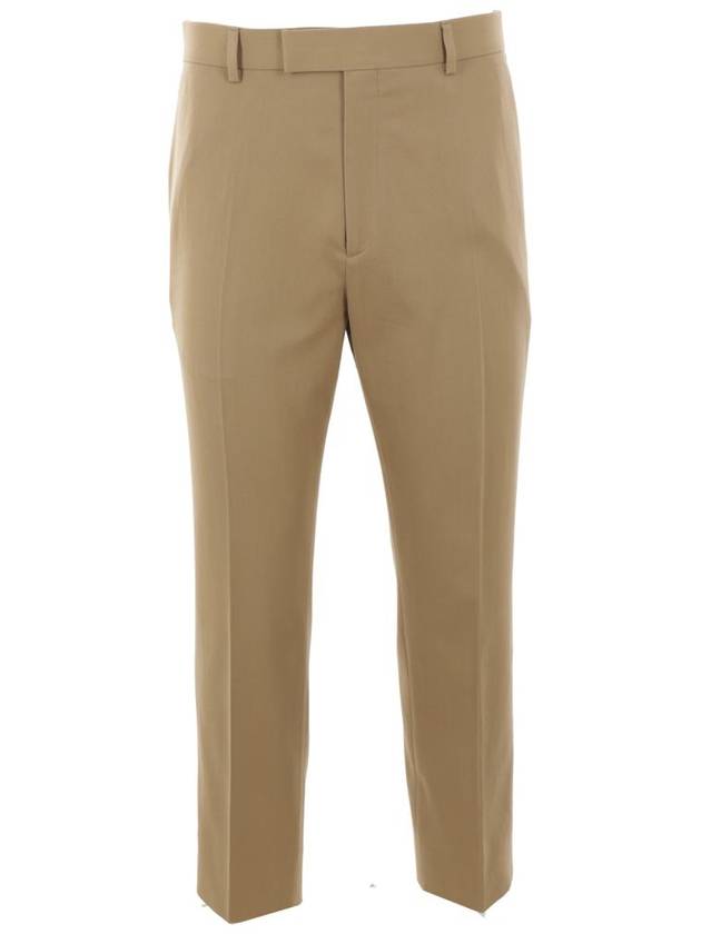 Gabardine Cotton Straight Pants Beige - GUCCI - BALAAN 2