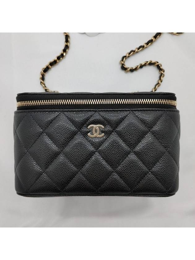 Small Classic Vanity Bag with Chain Lambskin & Gold Black - CHANEL - BALAAN 3