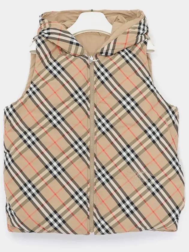 Kids Reversible Check Padded Vest Sand - BURBERRY - BALAAN 4