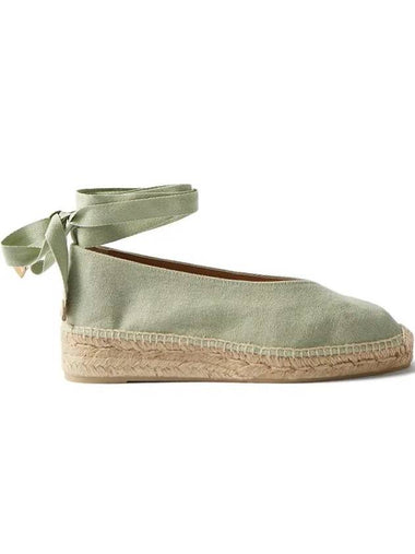 Castaner Gea 20 Canvas Jute Espadrille Loafer Green - CASTANER - BALAAN 1