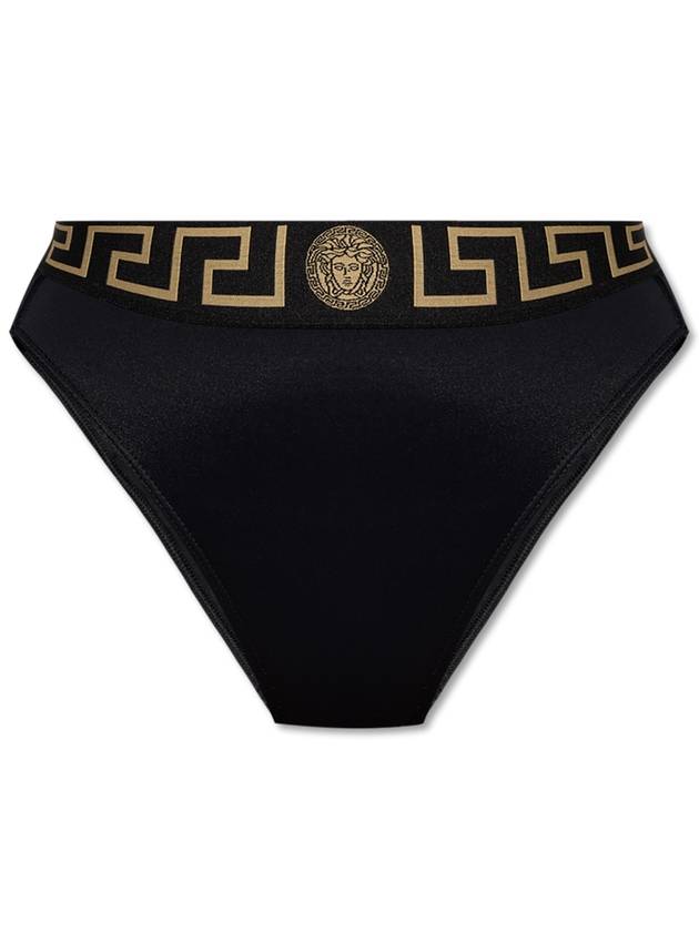 Greca Border High Waist Bikini Bottom Black - VERSACE - BALAAN 2