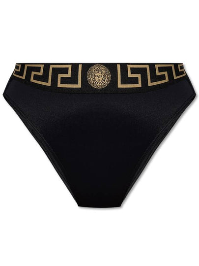 Greca Border High Waist Bikini Bottom Black - VERSACE - BALAAN 2