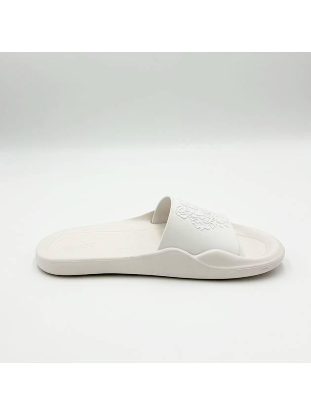 Tiger Logo Rubber Slippers White - KENZO - BALAAN 5