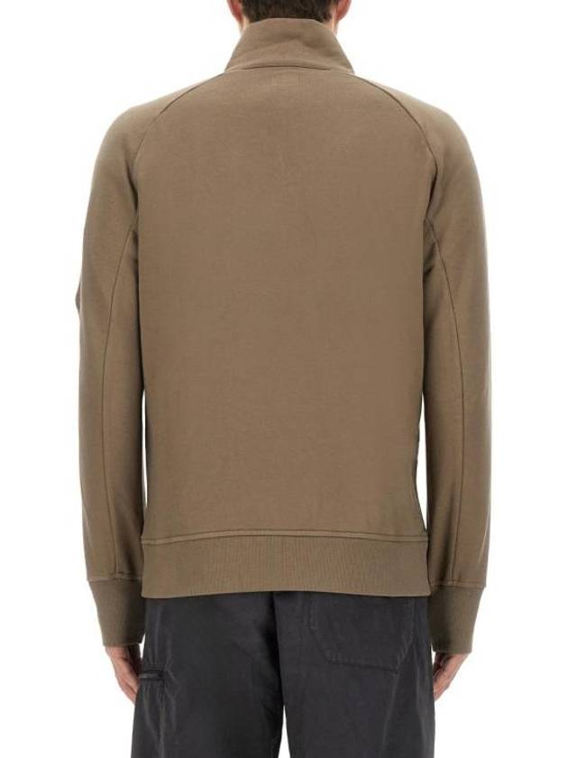 Diagonal Raised Fleece Half Zipped Sweatshirt Beige - CP COMPANY - BALAAN 4