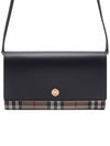 Detachable Strap Checked Leather Wallet Cross Bag Black - BURBERRY - BALAAN 3