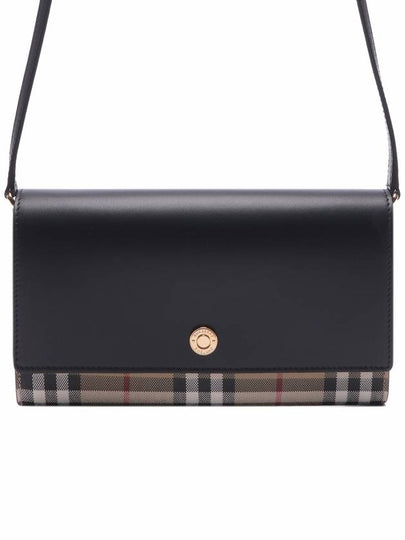 Detachable Strap Checked Leather Wallet Cross Bag Black - BURBERRY - BALAAN 2