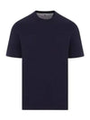 Crew Neck Short Sleeve T-Shirt Navy - BRUNELLO CUCINELLI - BALAAN 2