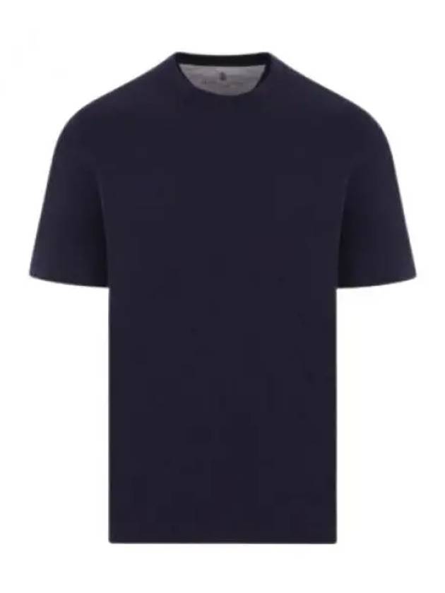 Crew Neck Short Sleeve T-Shirt Navy - BRUNELLO CUCINELLI - BALAAN 2