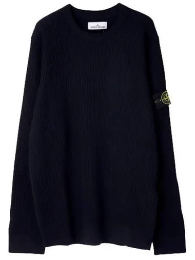 Full rib wool crew neck knit regular fit - STONE ISLAND - BALAAN 1