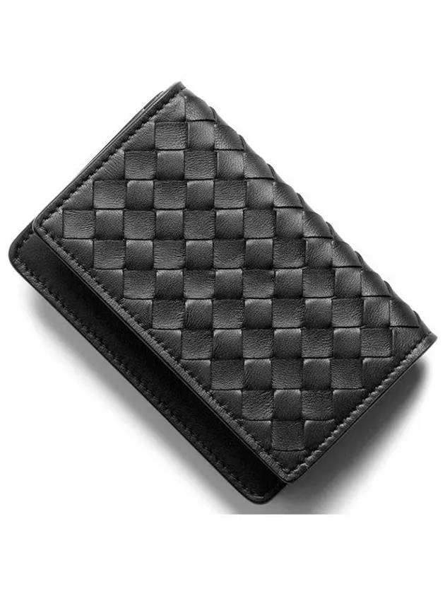 Intrecciato Flap Card Wallet Black - BOTTEGA VENETA - BALAAN 2