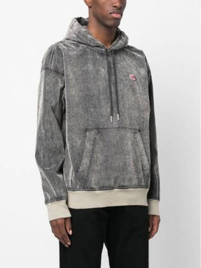 D Um Rib Track Denim Hoodie Grey - DIESEL - BALAAN 2