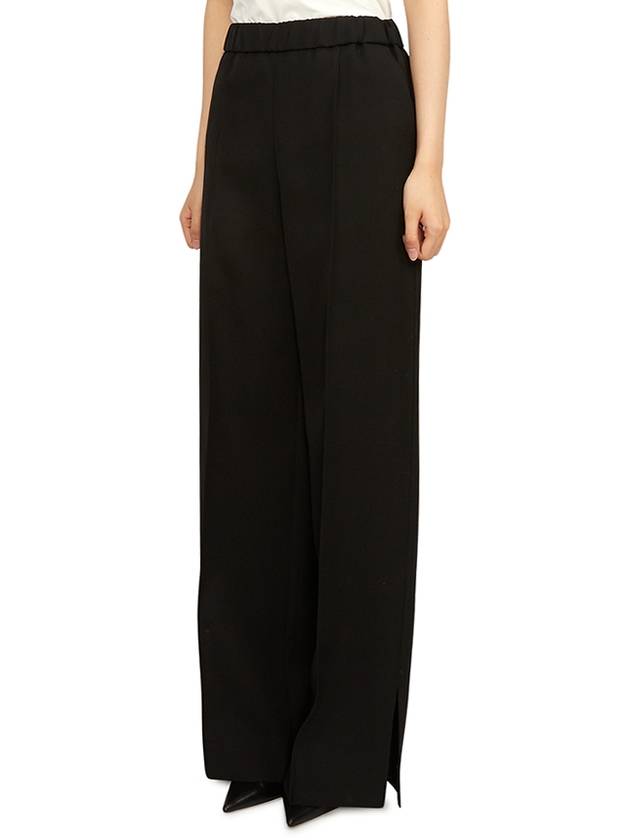 Women's Track Wool Wide Pants Black - JIL SANDER - BALAAN 3