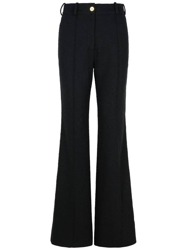 Patou Black Wool Blend Flare Pants - PATOU - BALAAN 1