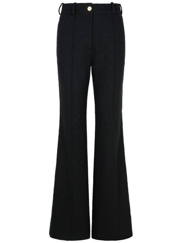 Patou Black Wool Blend Flare Pants - PATOU - BALAAN 1