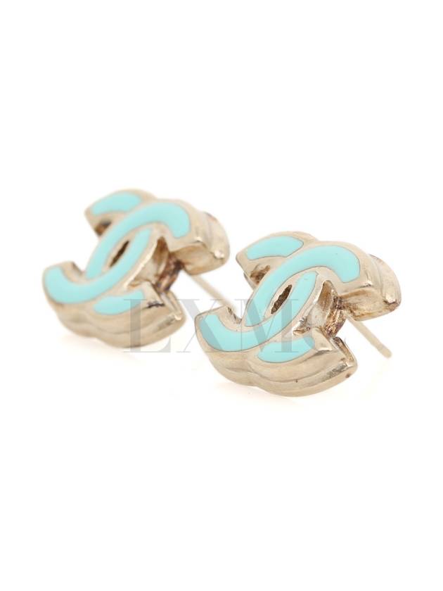 Earrings Tiffany Blue CC Logo Gold - CHANEL - BALAAN 8