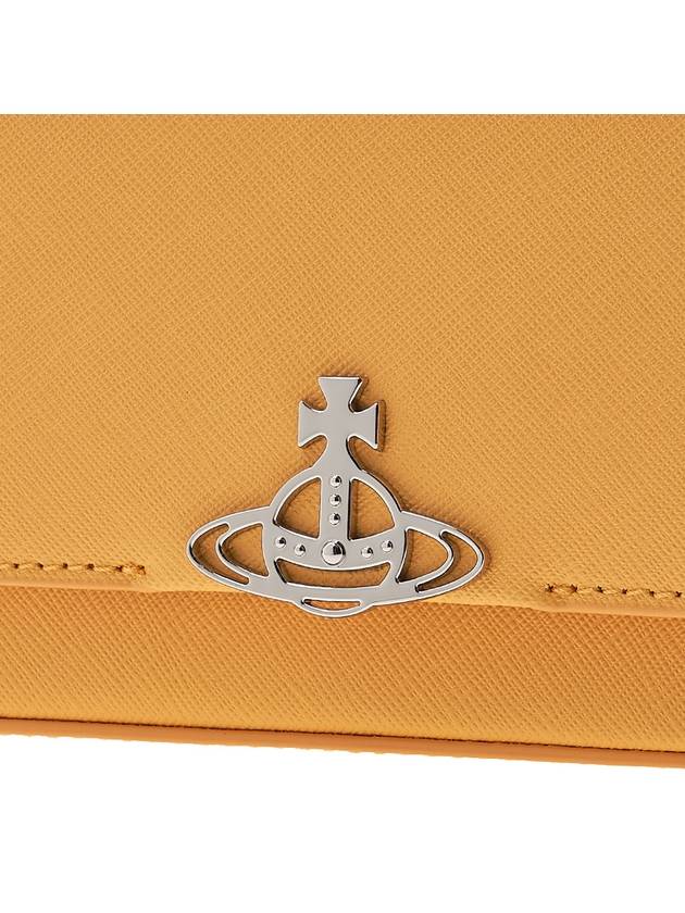 Hazel Logo Plaque Small Leather Shoulder Bag Yellow - VIVIENNE WESTWOOD - BALAAN 7