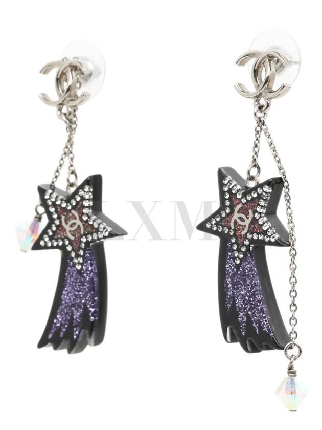 Long Earrings Shooting Star Resin CC Logo Dangle - CHANEL - BALAAN 2